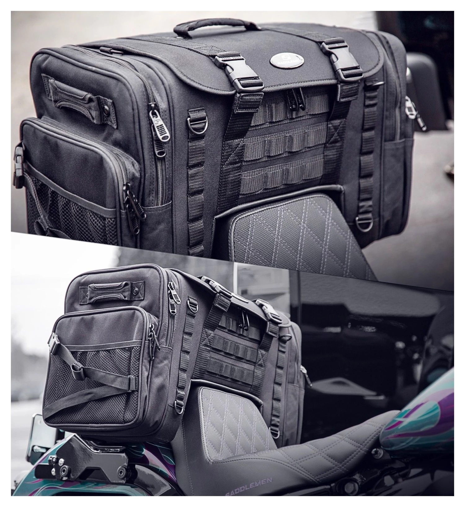 Saddlemen TS3200DE Tactical Deluxe Cruiser Tail Bag 2 Saddlemen TS3200DE Tactical Deluxe Cruiser Tail Bag - Image 2